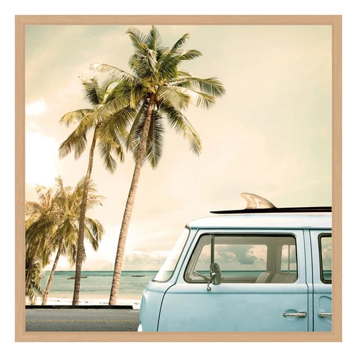 Kombi at the Coast Printed Wall Art