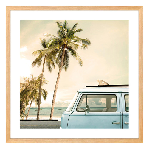 Kombi at the Coast Printed Wall Art