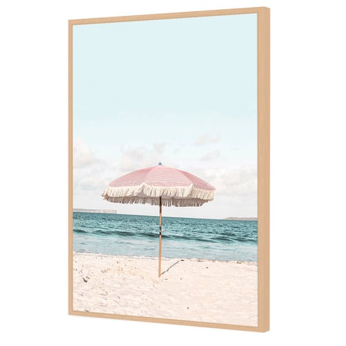 Pink Umbrella Printed Wall Art