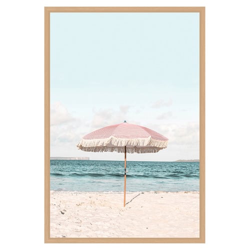 Pink Umbrella Printed Wall Art