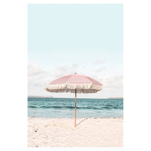 Pink Umbrella Printed Wall Art