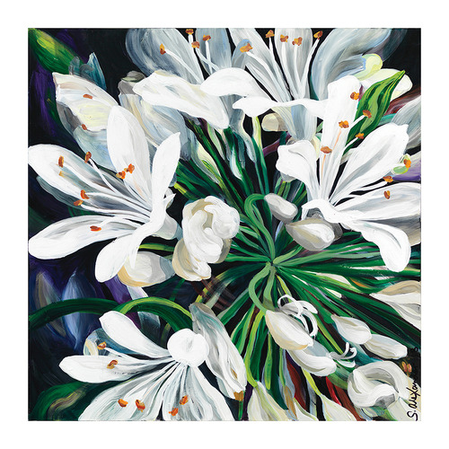 White Agapantha Printed Wall Art