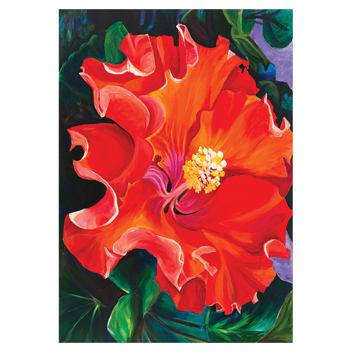 Red Hibiscus Printed Wall Art