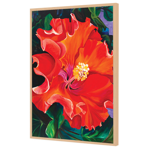 Red Hibiscus Printed Wall Art