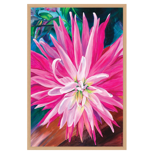 Pink Dahlia Printed Wall Art