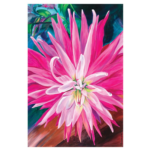 Pink Dahlia Printed Wall Art
