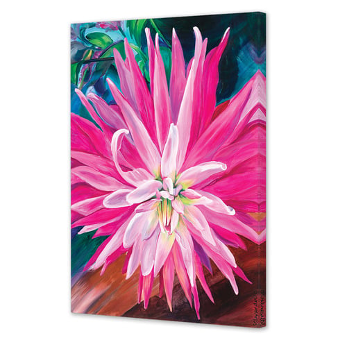 Pink Dahlia Printed Wall Art
