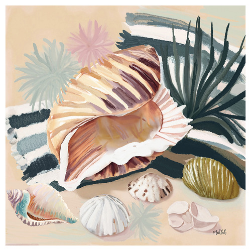 Sea Shell Grass Canvas Wall Art