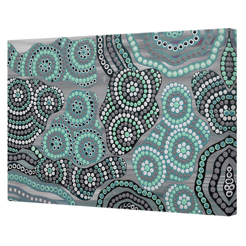 Bahna Gratitude Teal I Canvas Wall Art