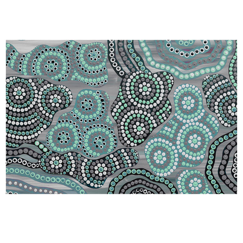 Bahna Gratitude Teal I Canvas Wall Art