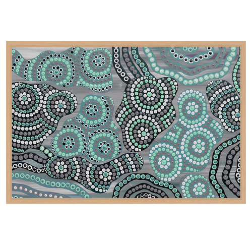 Bahna Gratitude Teal I Canvas Wall Art