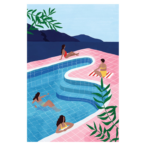 Pool Ladies Canvas Wall Art
