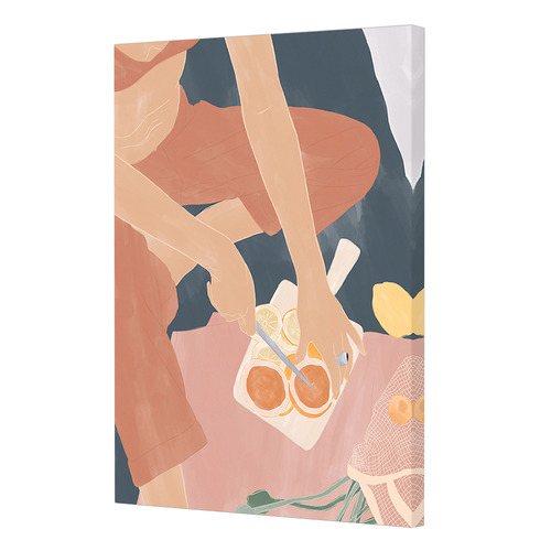 Cutting Grapefruits Canvas Wall Art
