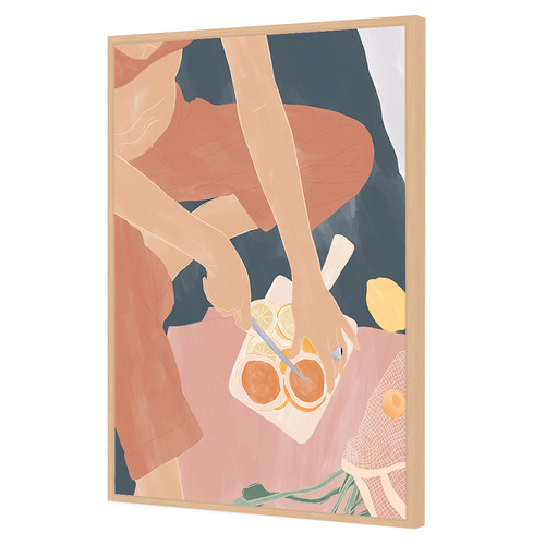 Cutting Grapefruits Canvas Wall Art