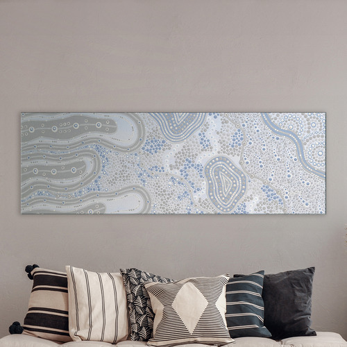 Blue Janabi Nyubani Canvas Wall Art