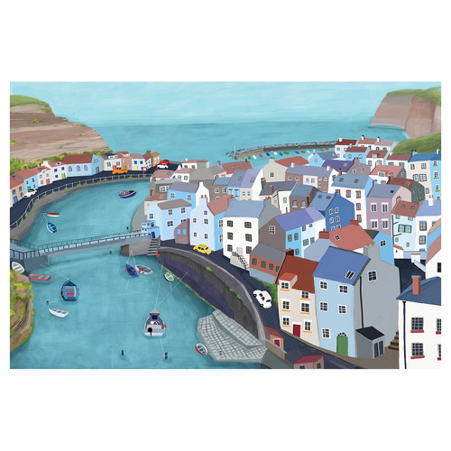 Aerial Staithes Canvas Wall Art