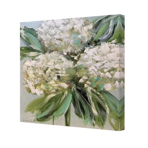 White Hydrangeas Canvas Wall Art