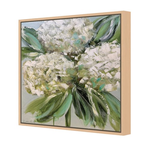 White Hydrangeas Canvas Wall Art