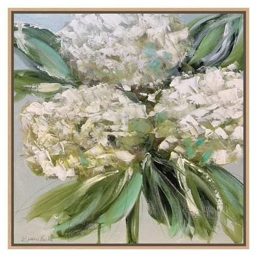 White Hydrangeas Canvas Wall Art