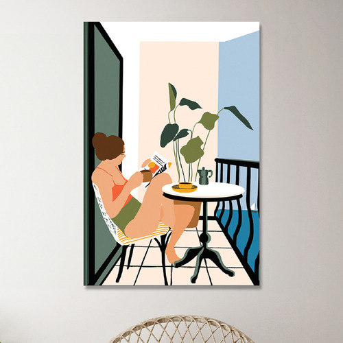 Summer House Balcony Canvas Wall Art