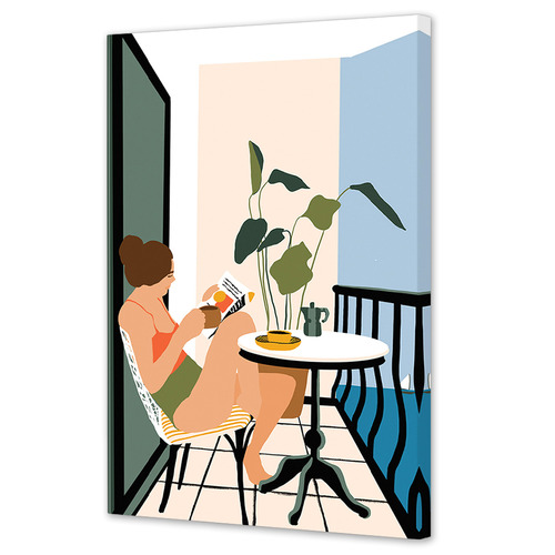 Summer House Balcony Canvas Wall Art
