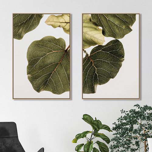 2 Piece Leaf Vein Canvas Wall Art Set