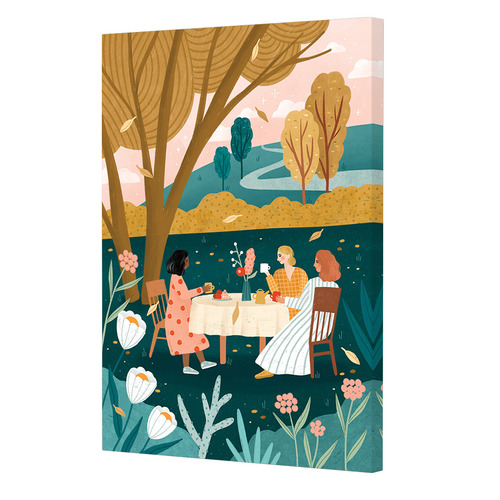 Autumn Tea Party Canvas Wall Art