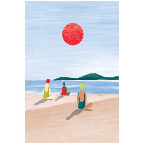 Girls at the Beach Canvas Wall Art