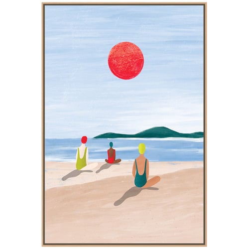 Girls at the Beach Canvas Wall Art