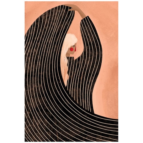 The Woman in the Black Dress Canvas Wall Art
