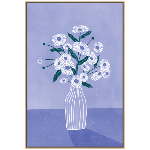 Lavendar Blue Flower Vase Canvas Wall Art