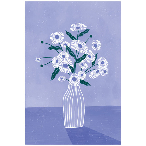 Lavendar Blue Flower Vase Canvas Wall Art