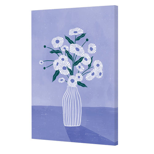 Lavendar Blue Flower Vase Canvas Wall Art