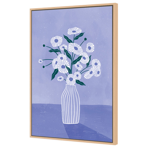 Lavendar Blue Flower Vase Canvas Wall Art
