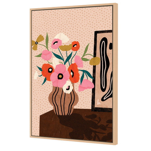 Flower Polka Dots Canvas Wall Art