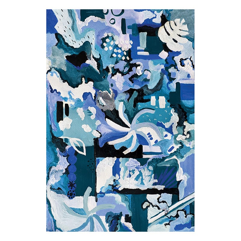 Blue Meandering I Canvas Wall Art