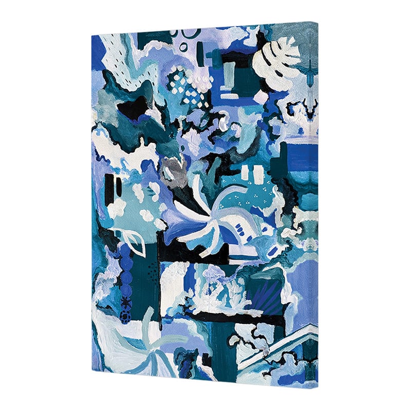 Blue Meandering I Canvas Wall Art