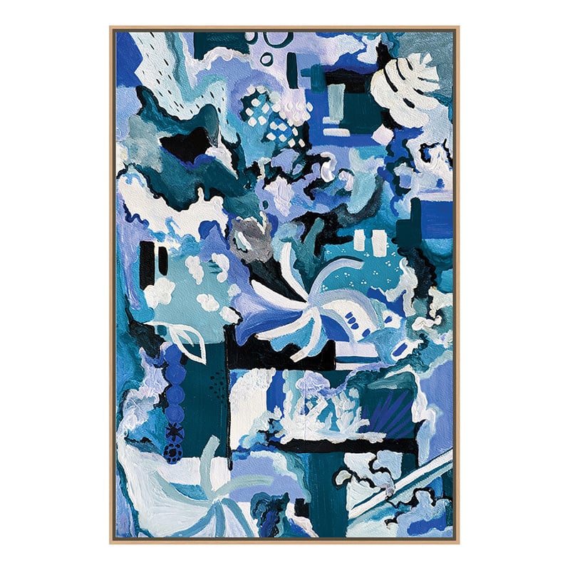 Blue Meandering I Canvas Wall Art