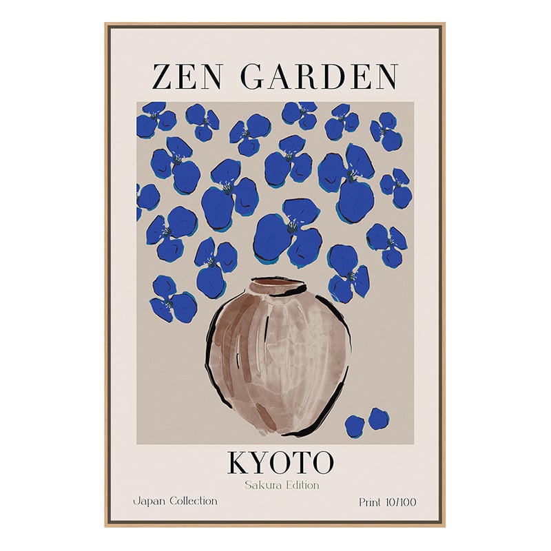 Cerulean Blossoms Canvas Wall Art