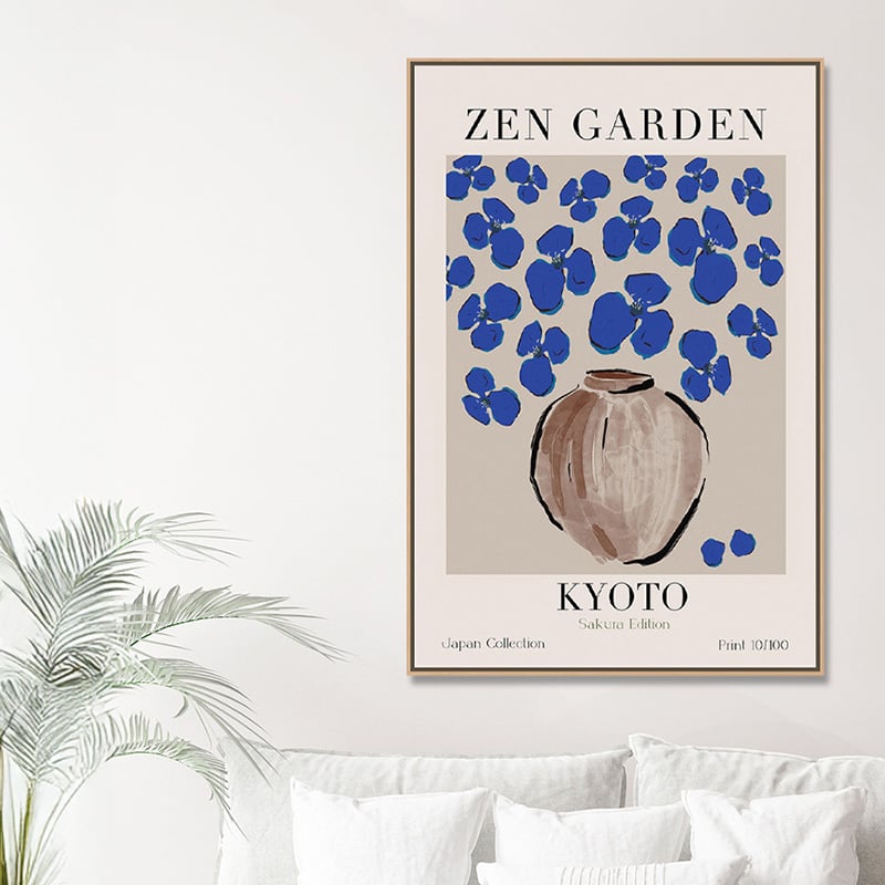 Cerulean Blossoms Canvas Wall Art
