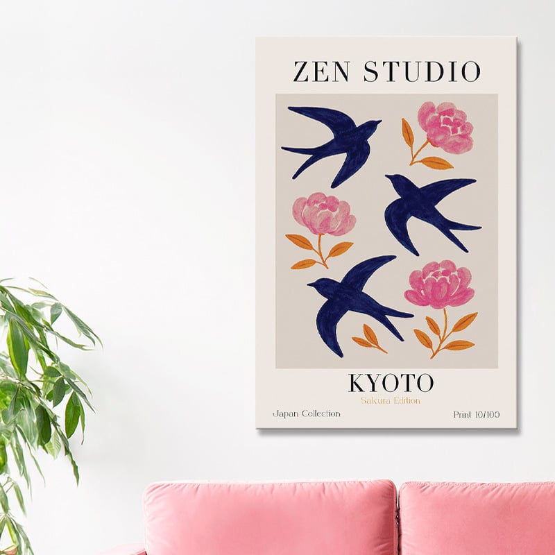 Flight and Blossoms Canvas Wall Art
