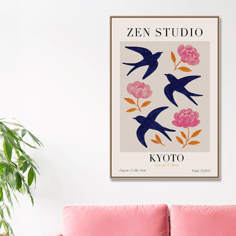 Flight and Blossoms Canvas Wall Art