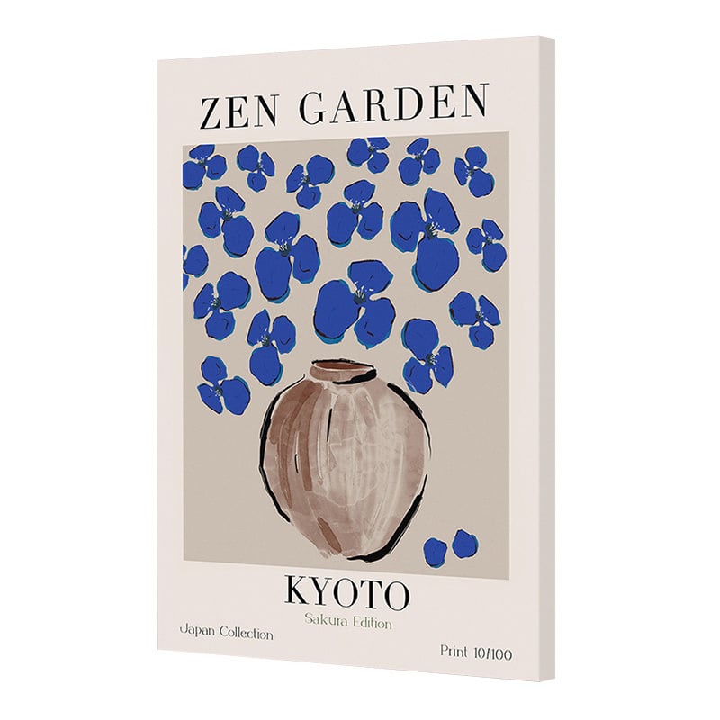 Cerulean Blossoms Canvas Wall Art