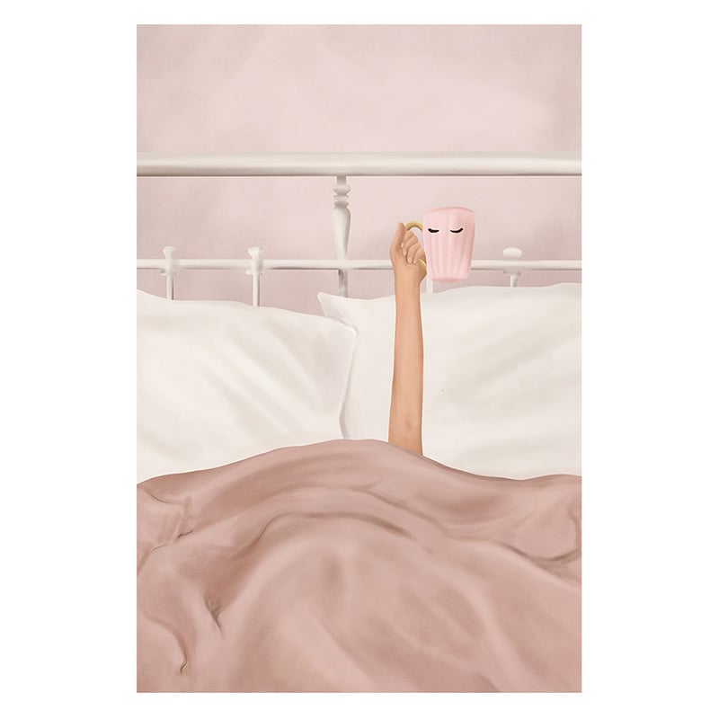 Morning Coffee in Bed Canvas Wall Art