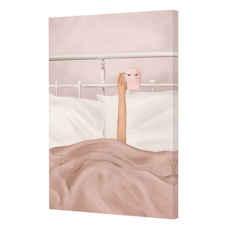 Morning Coffee in Bed Canvas Wall Art