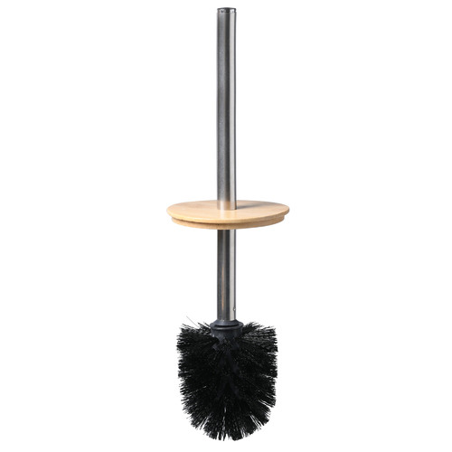 3 Piece Bamboo Toilet Brush & Trash Can Set