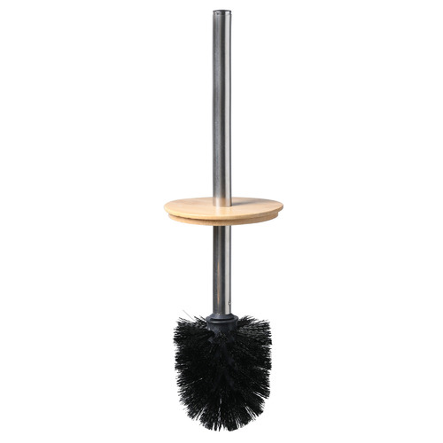 3 Piece Bamboo Toilet Brush & Trash Can Set