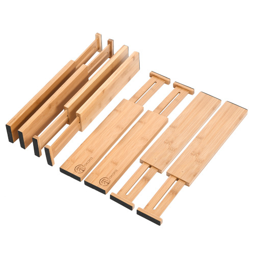 Moso Bamboo Expandable Drawer Dividers (Set of 8)