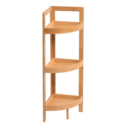 Okin 3 Tier Bamboo Corner Shelf