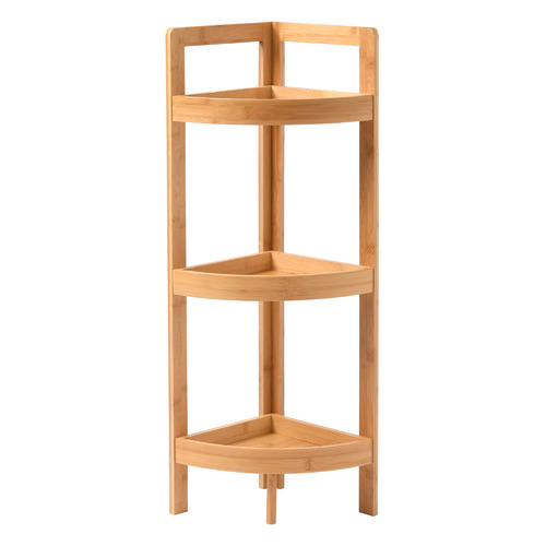 Okin 3 Tier Bamboo Corner Shelf
